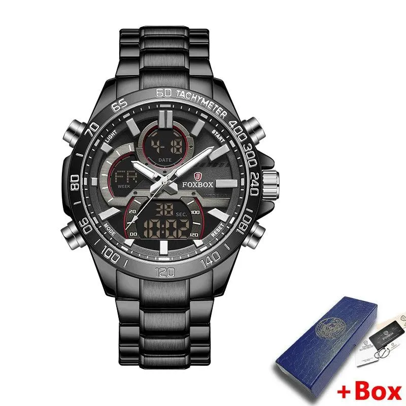 Men's Simple Fashion Watch with LED Display and Silicone Sport Band - SCW0035