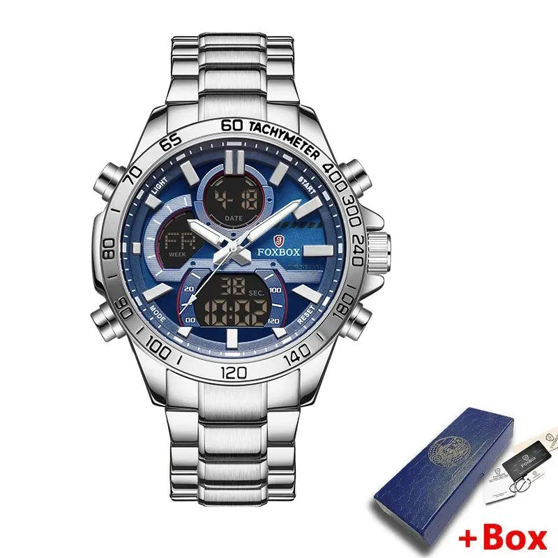 Men's Simple Fashion Watch with LED Display and Silicone Sport Band - SCW0035