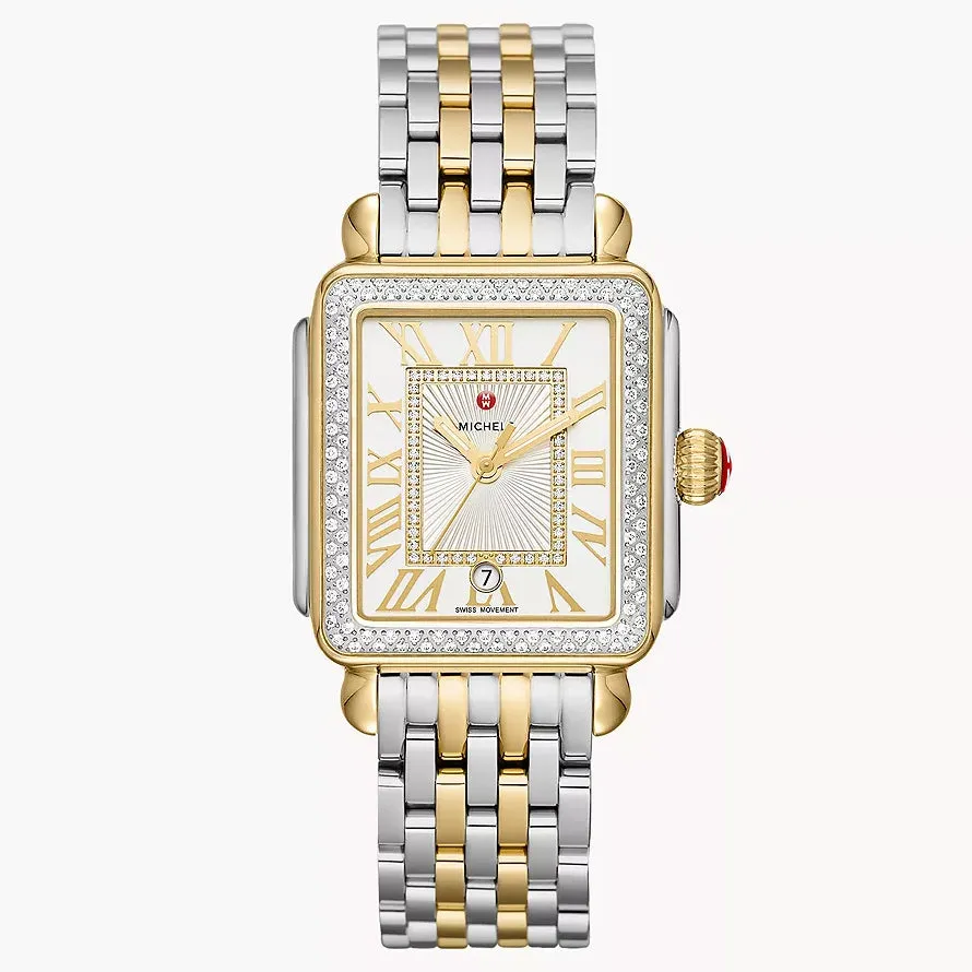 Michele Deco Madison Diamond Two-Tone 18K Gold Diamond Dial Watch MWW06T000144