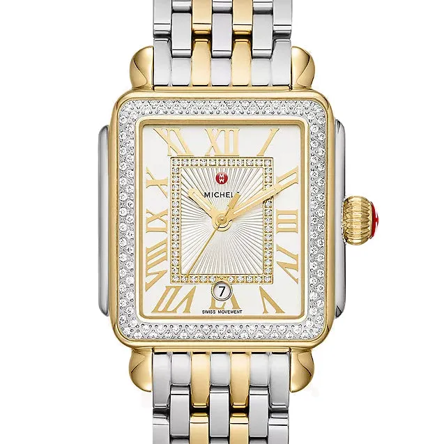 Michele Deco Madison Diamond Two-Tone 18K Gold Diamond Dial Watch MWW06T000144