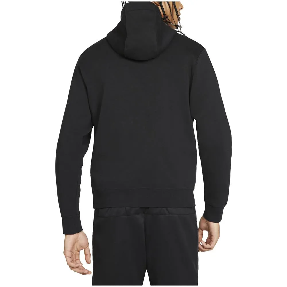 Nike Men's Club Hoodie Full Zip Sweatshirt BV2645 010 black