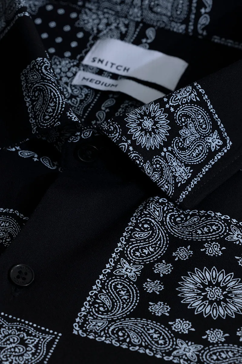 Pixel Paisley Black Shirt