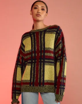 Plaid Mohair Sweater