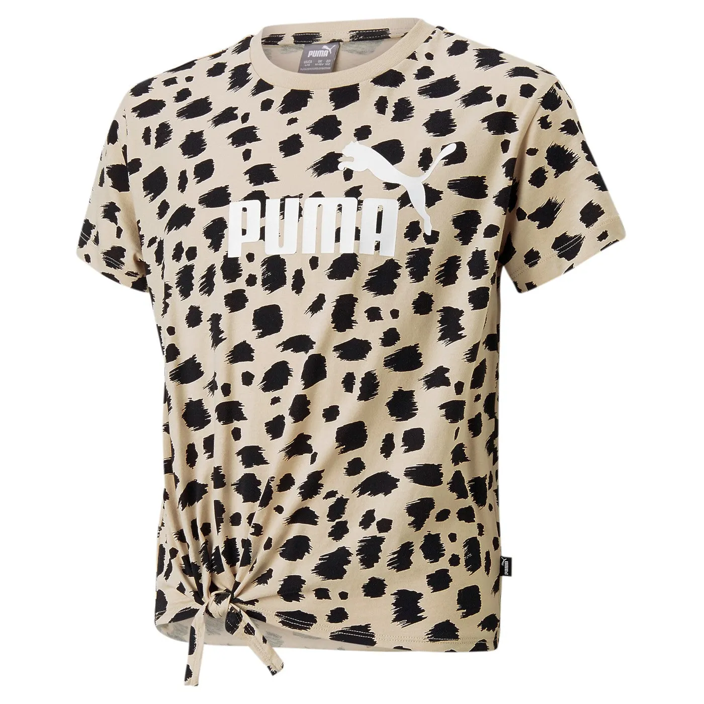 Puma T-shirt for girls and boys with patterned knot Aminal AOP Knotted Tee G 673523-88 granola