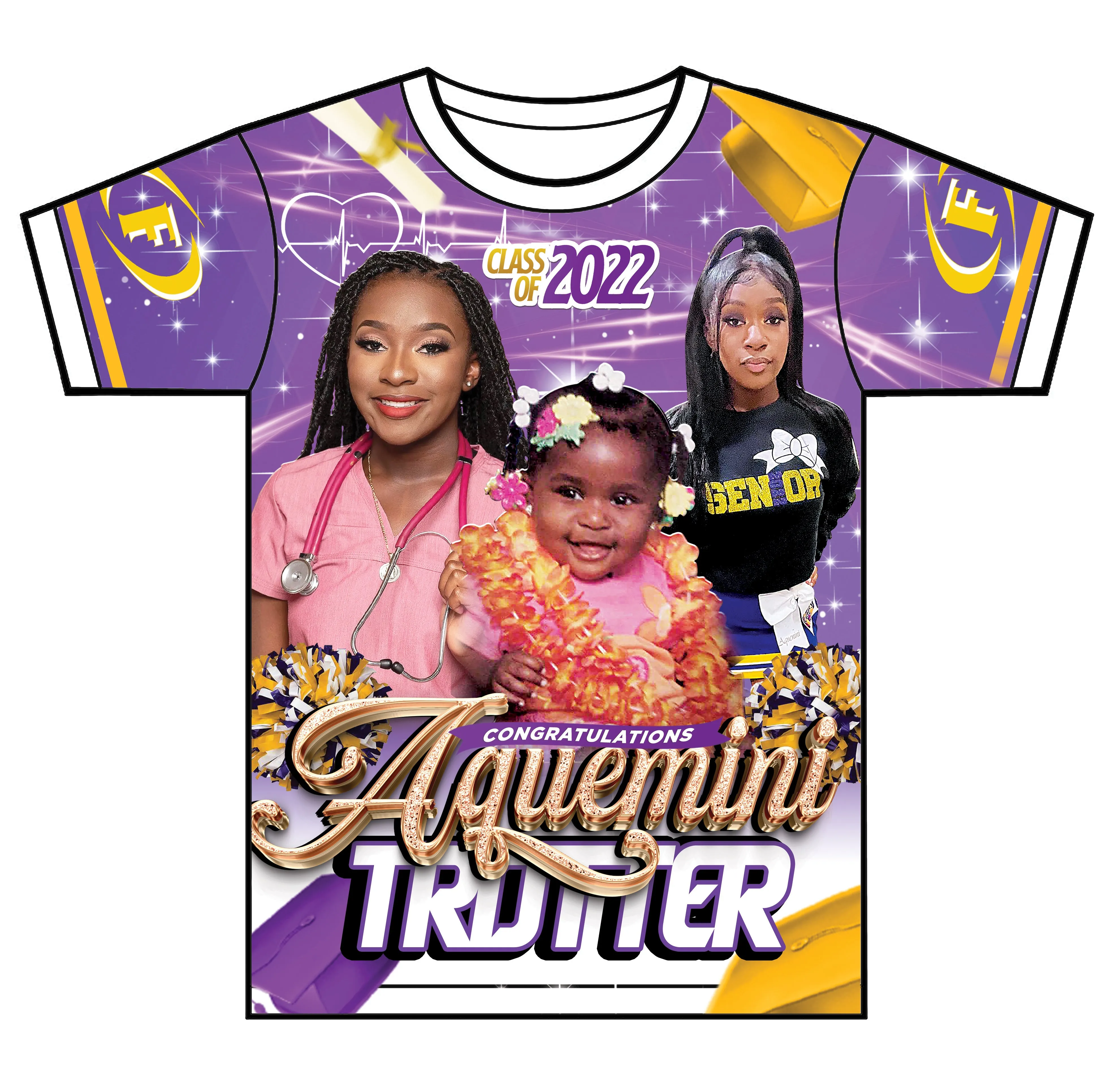 "Aquemini" Custom Designed Graduation 3D shirt