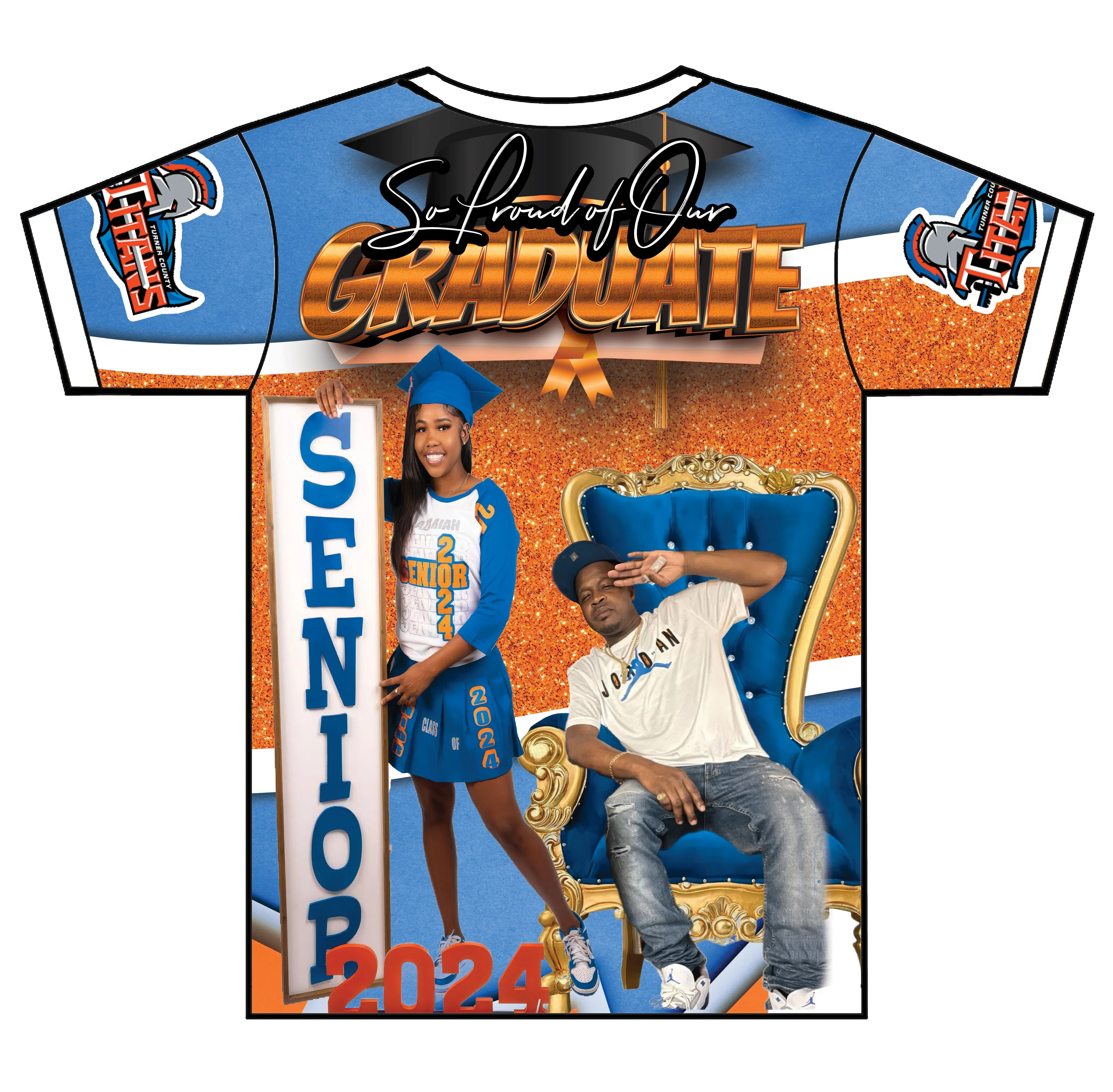 "Azariah" Custom Designed Graduation 3D shirt