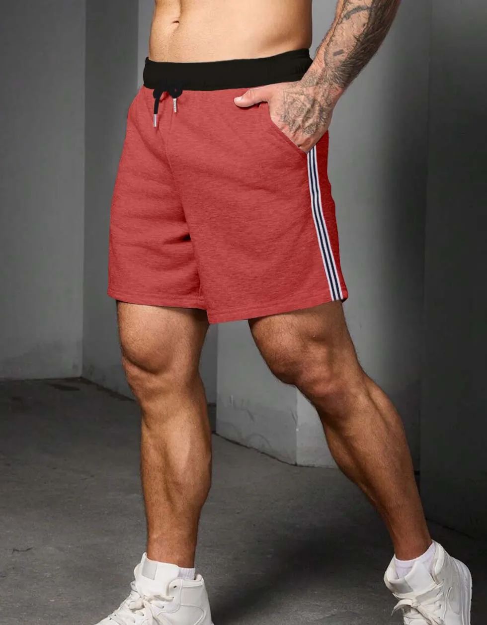 Red Regular Fit Solid Shorts