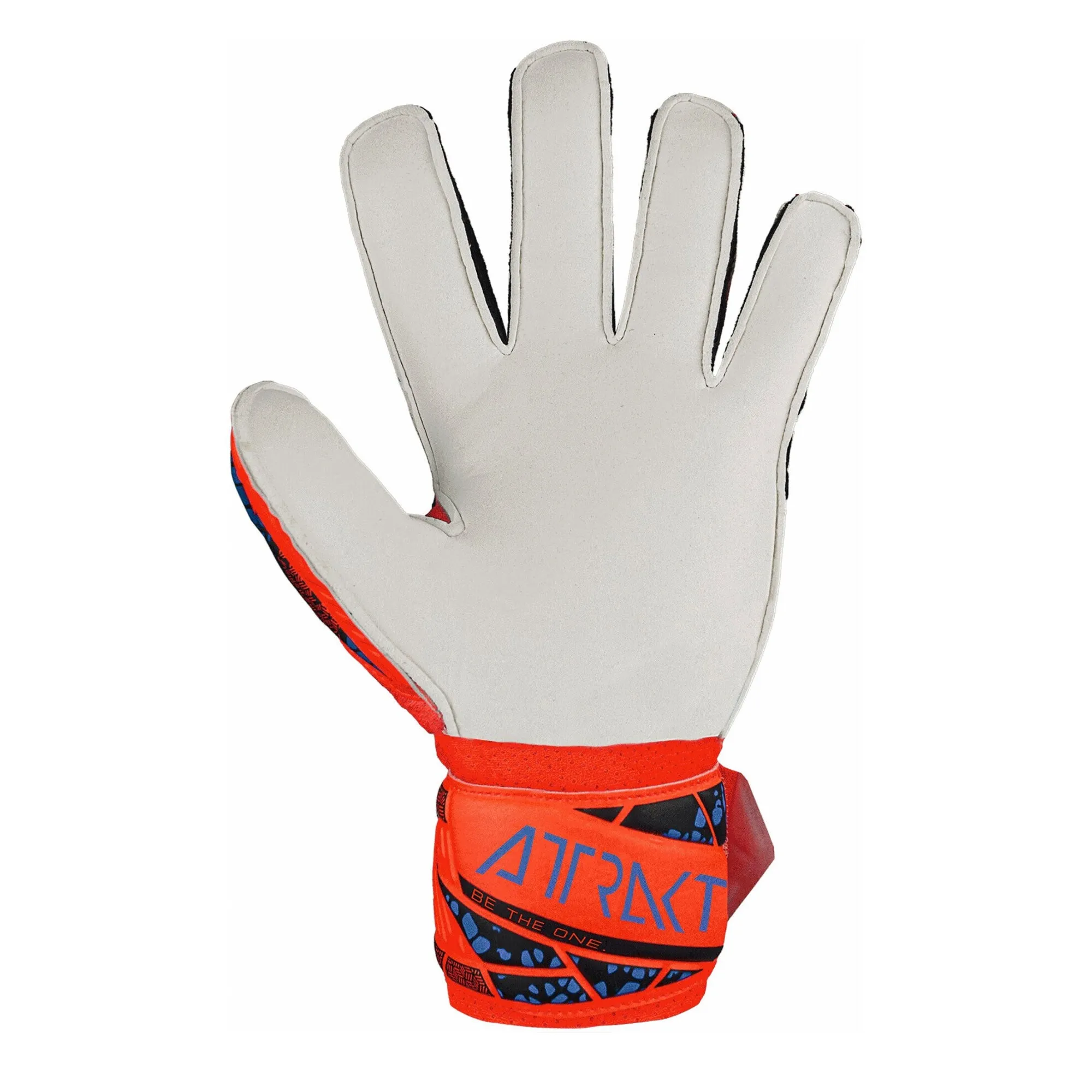 Reusch Kids Attrakt Solid Fingersave Goalkeeper Gloves Orange/Blue