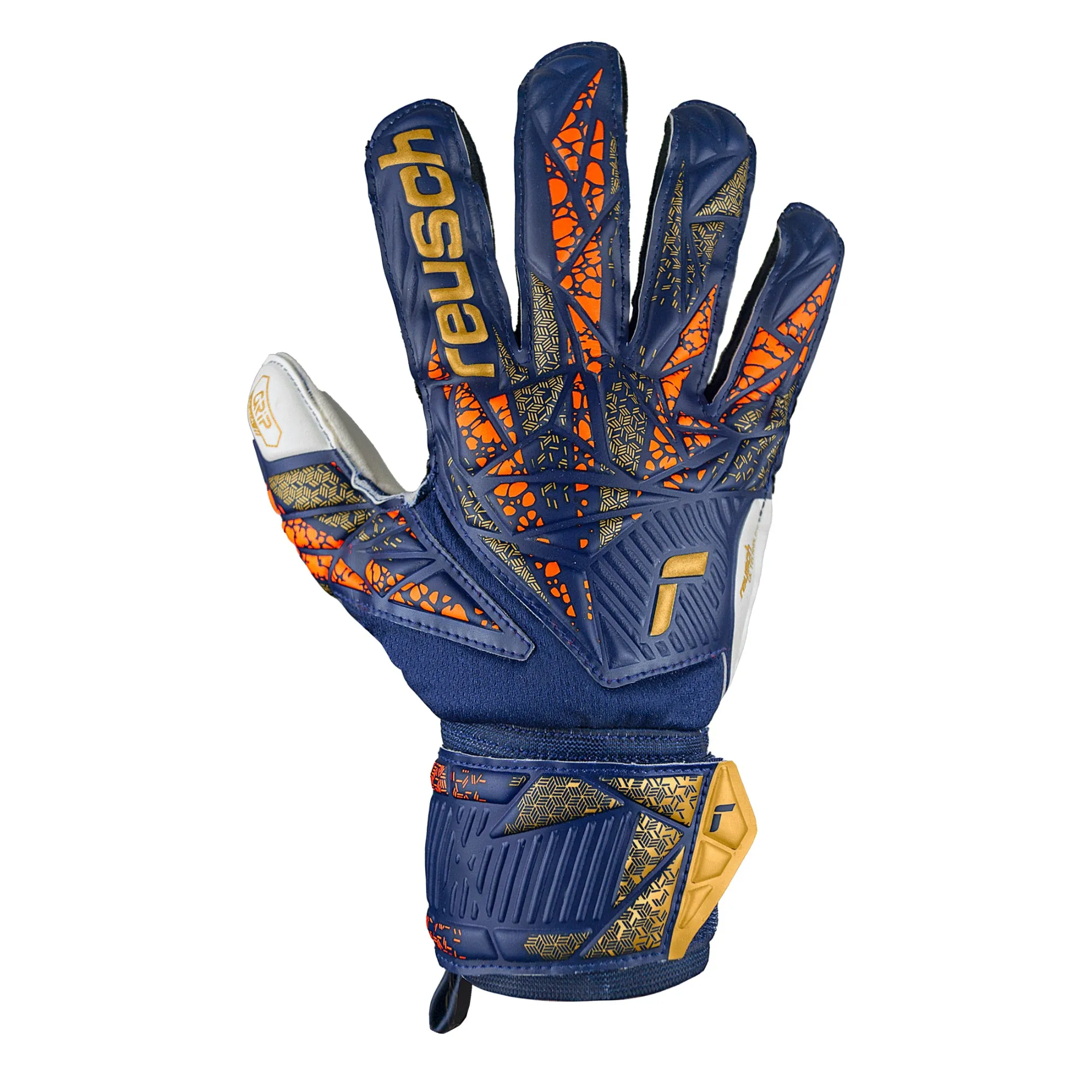 Reusch Men's Attrakt Grip Goalkeeper Gloves Premium Blue/Gold