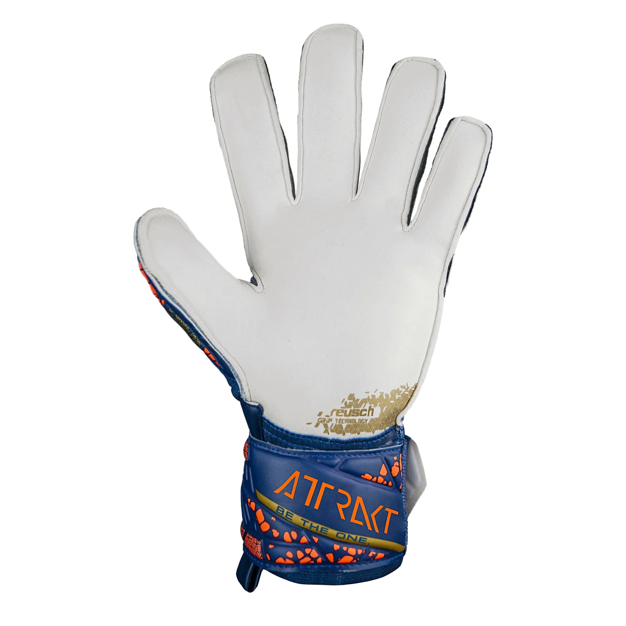 Reusch Men's Attrakt Grip Goalkeeper Gloves Premium Blue/Gold