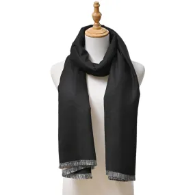 Reversible Frayed Oblong Scarf