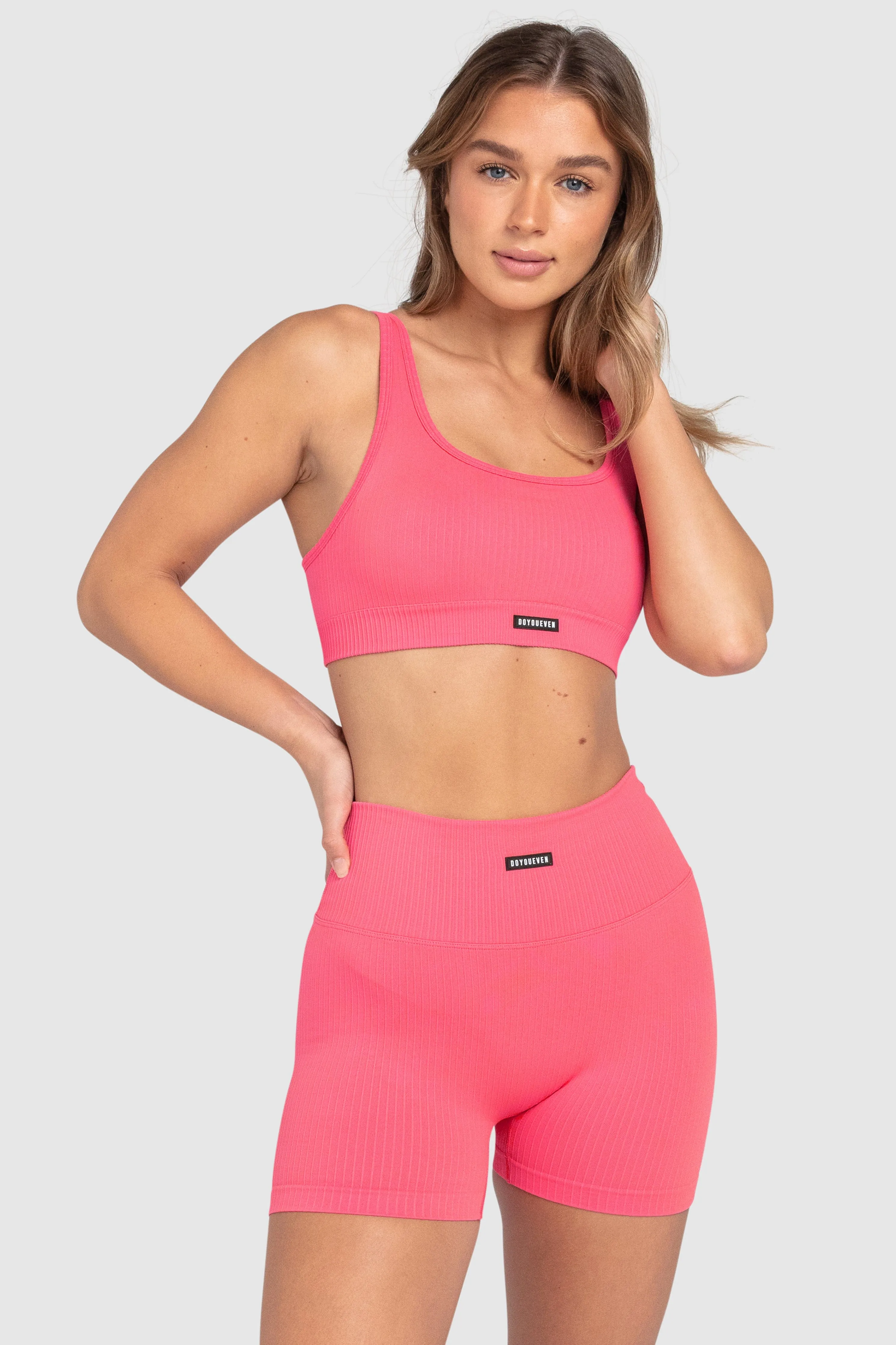 Ribbed Seamless Shorts - Watermelon Pink