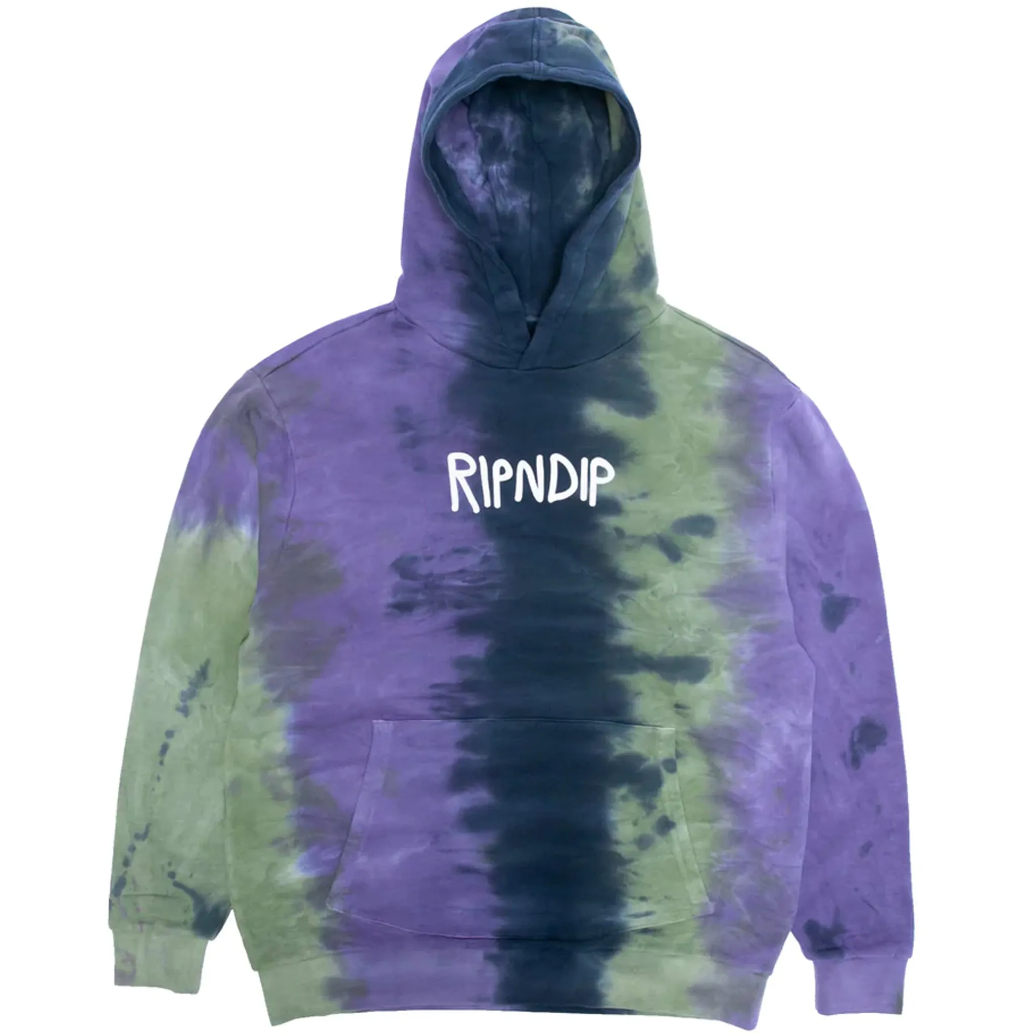 Ripndip Rubber Logo Hoodie (Sage/Slate Tie Dye)