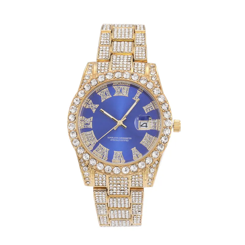 Roman Numerals CZ Diamond Watch