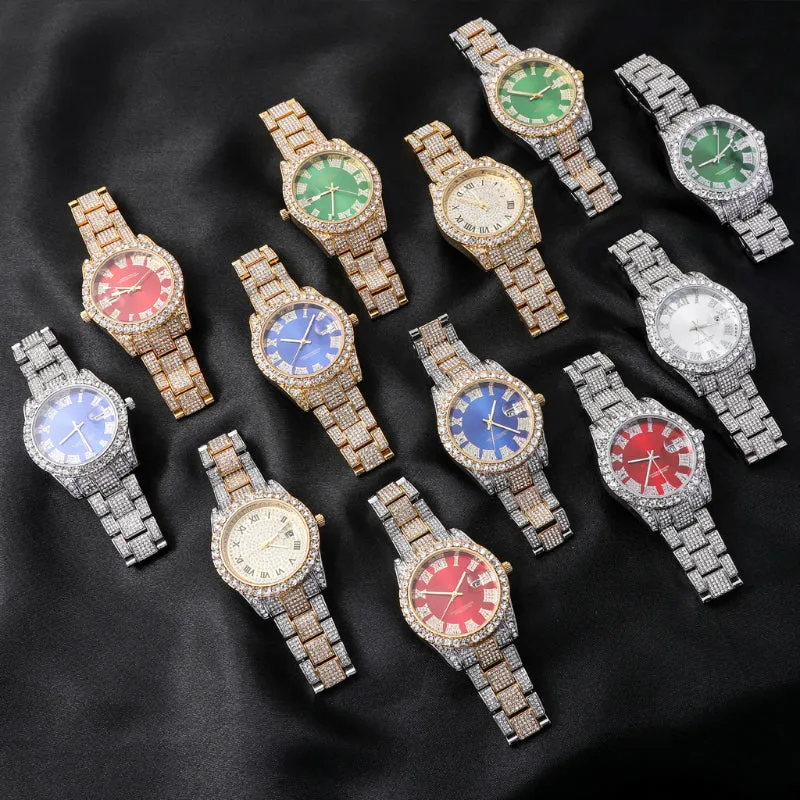 Roman Numerals CZ Diamond Watch