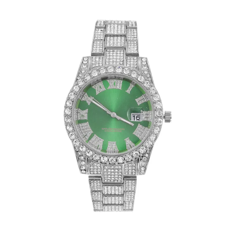 Roman Numerals CZ Diamond Watch