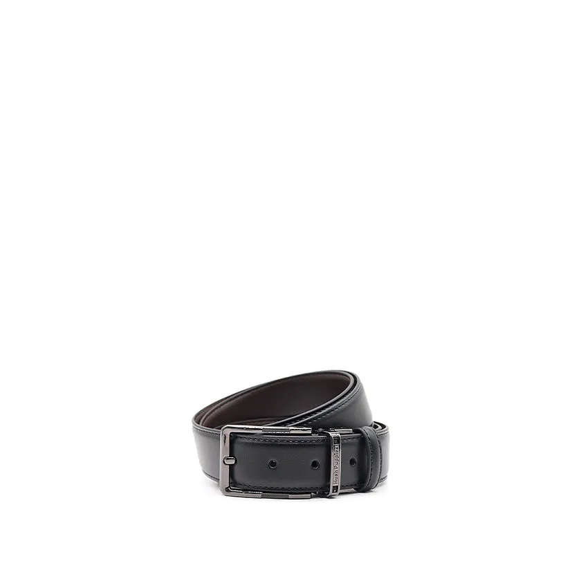 Sam Pin Clip Reversible Men's Belt- Black & Dark Brown