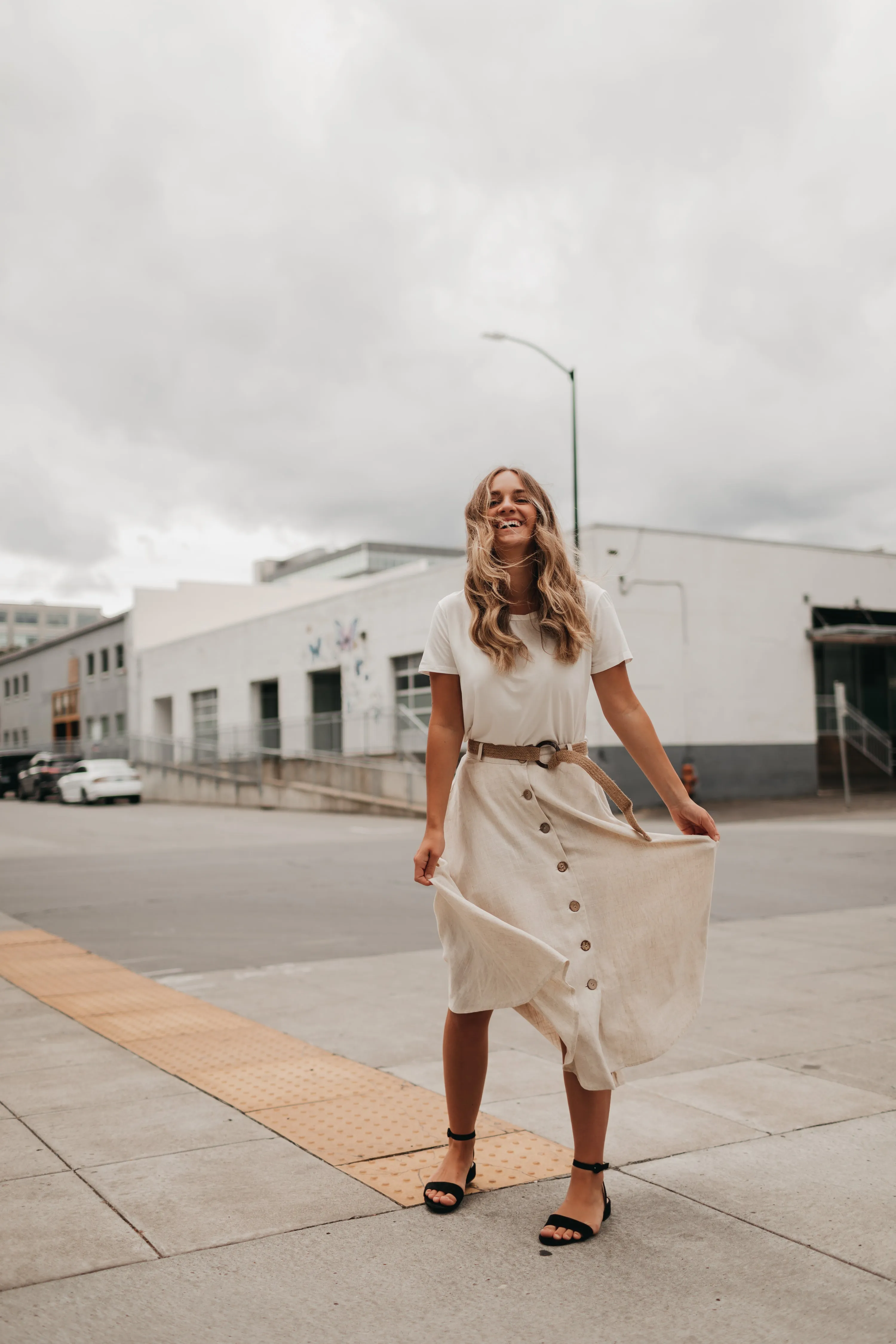 Scarlett Midi Skirt in Oatmeal