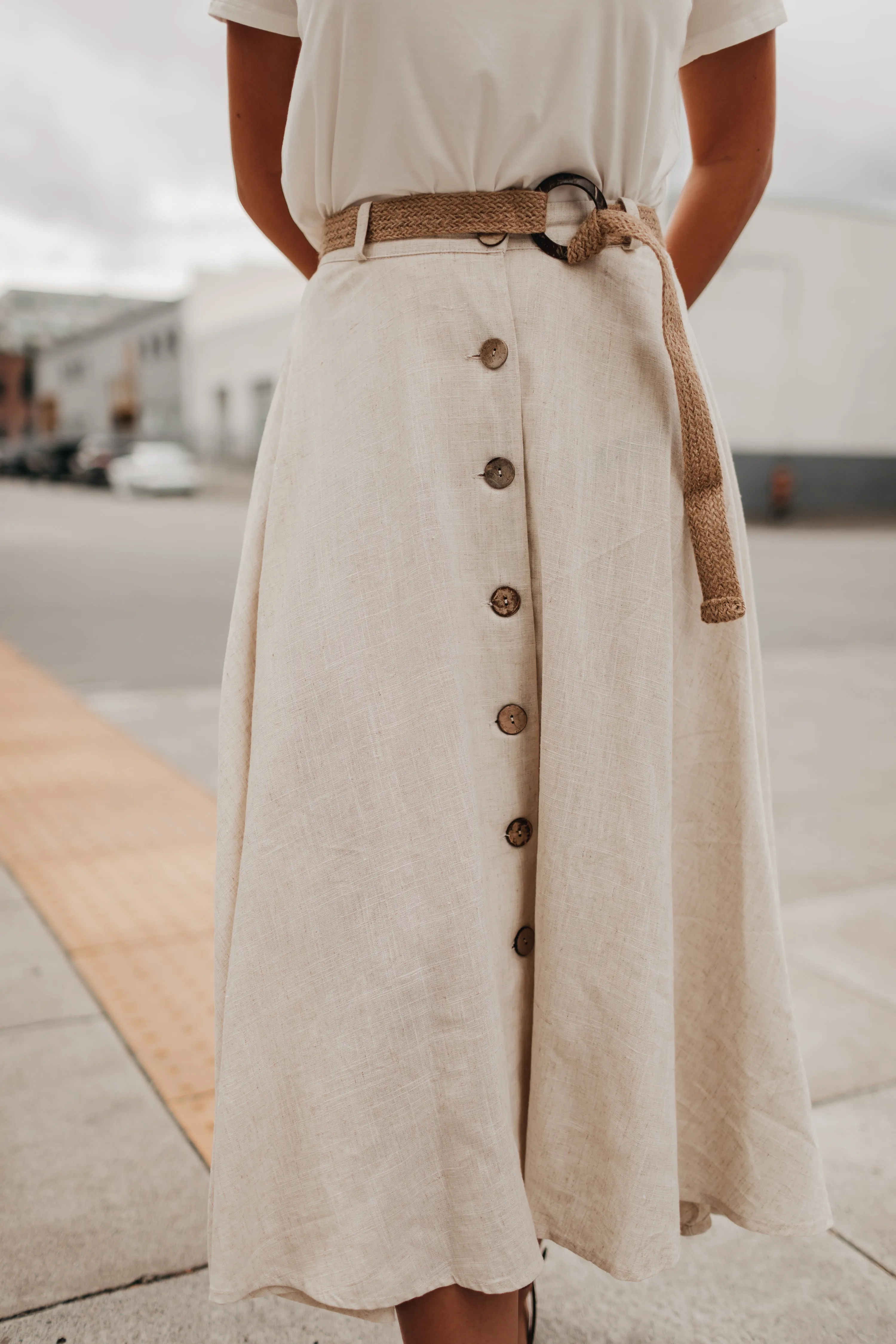 Scarlett Midi Skirt in Oatmeal