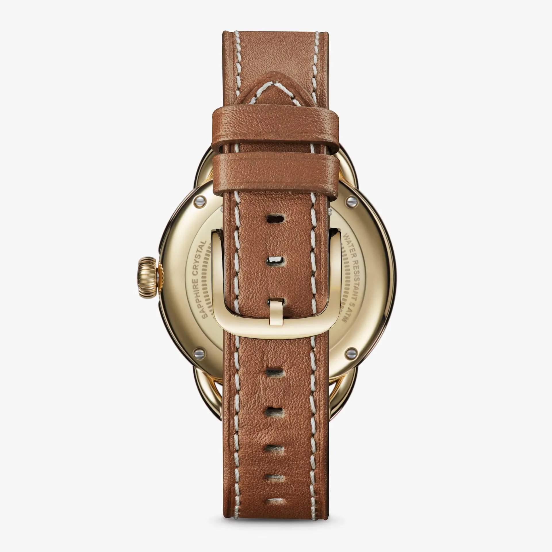 Shinola Runabout Silver & Gold 36mm Bourbon Strap Watch 20266188