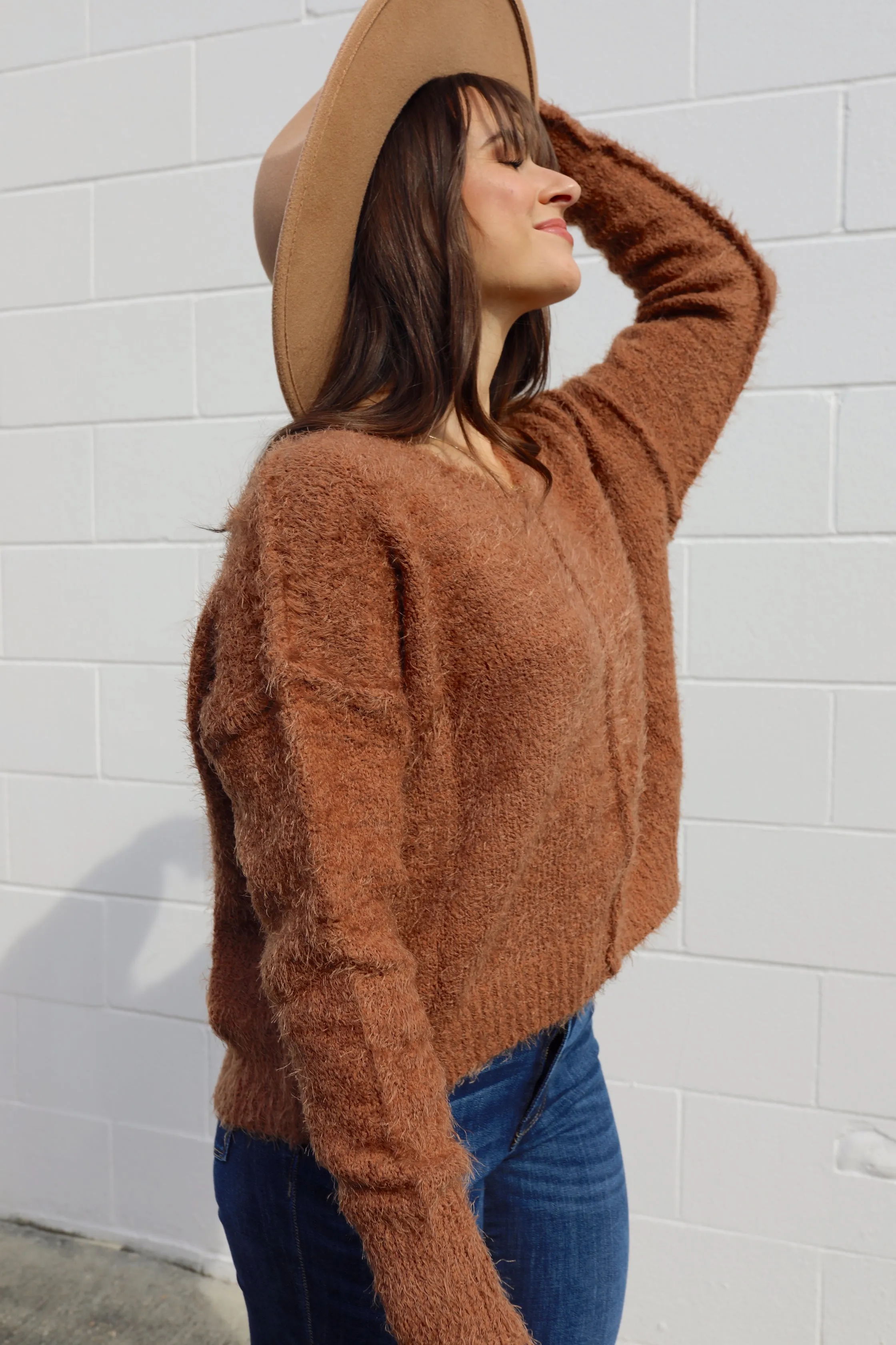 SIZE LARGE Fuzzy Gingerbread Sweater