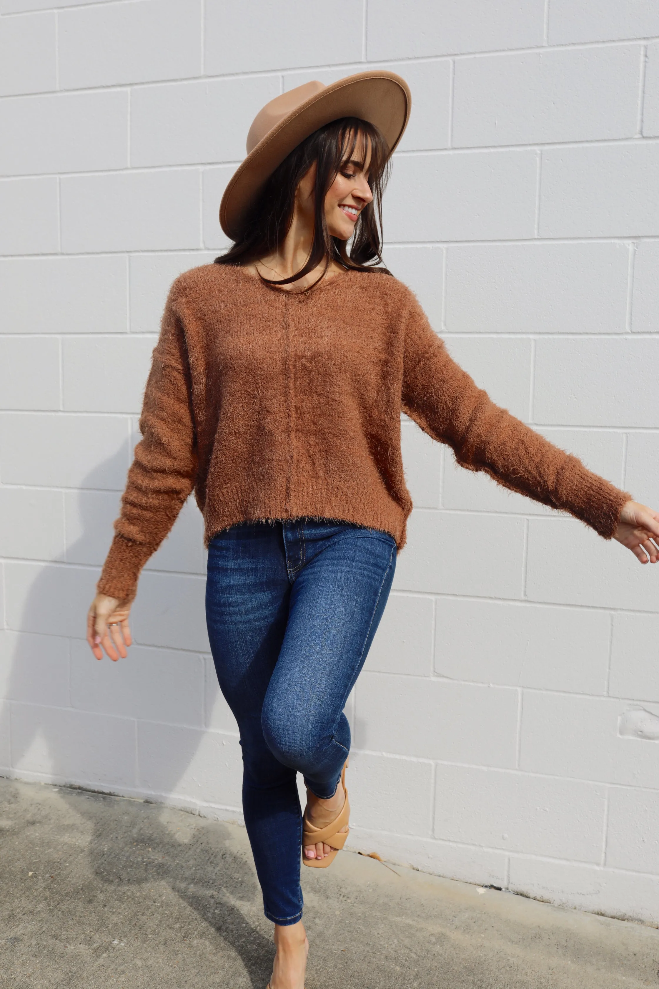 SIZE LARGE Fuzzy Gingerbread Sweater