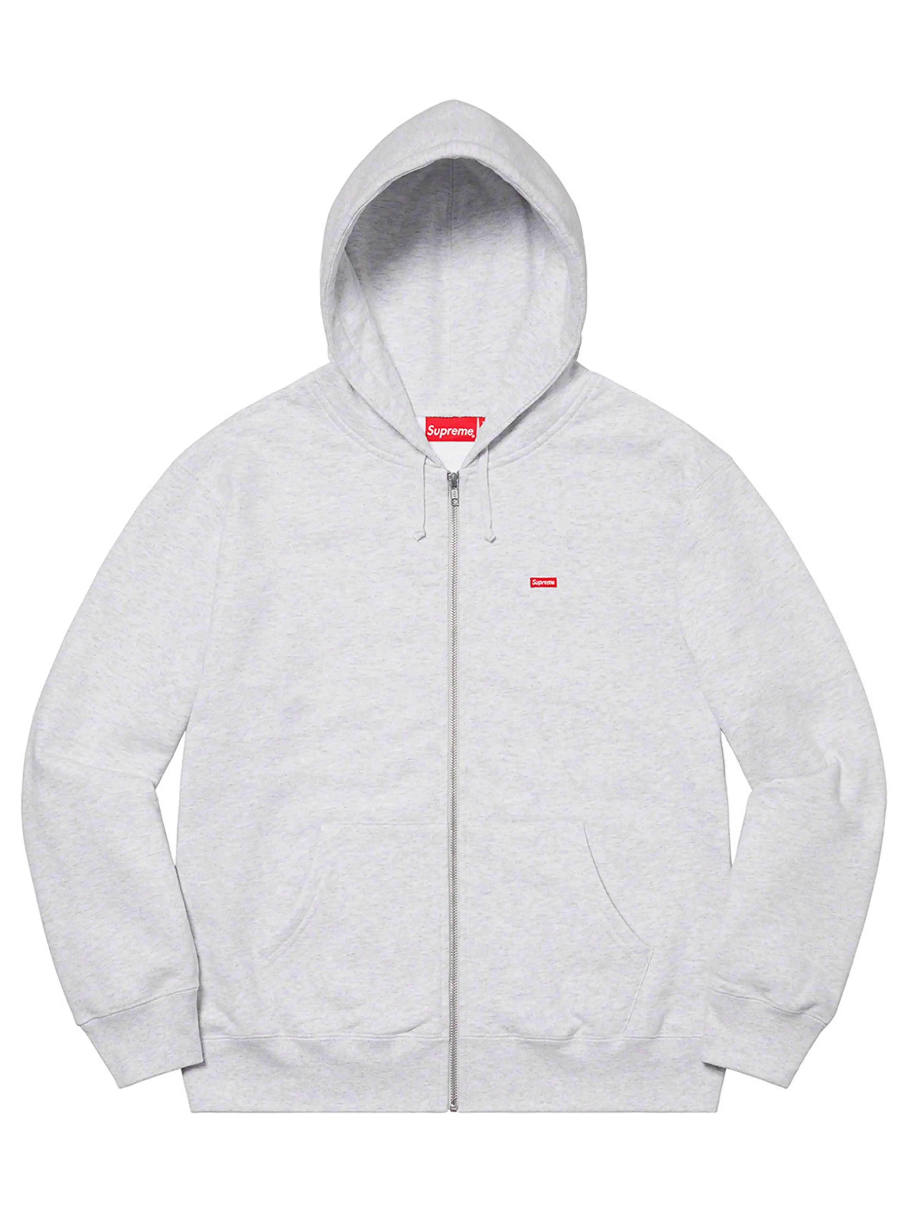 Supreme Small Box Zip Up Hoodie Ash Grey [SS21]