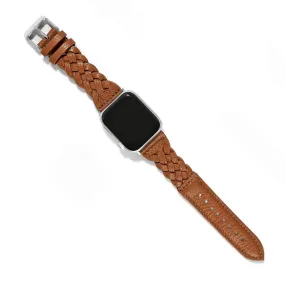 Sutton Braided Leather Watch Band Brown