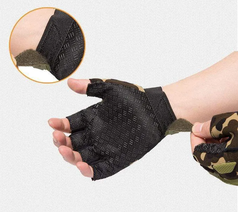 Tactical Gloves Camouflage Military Mittens For Fitness Gym Male Antiskid Motocycle Men Women Moto Half Finger Gloves