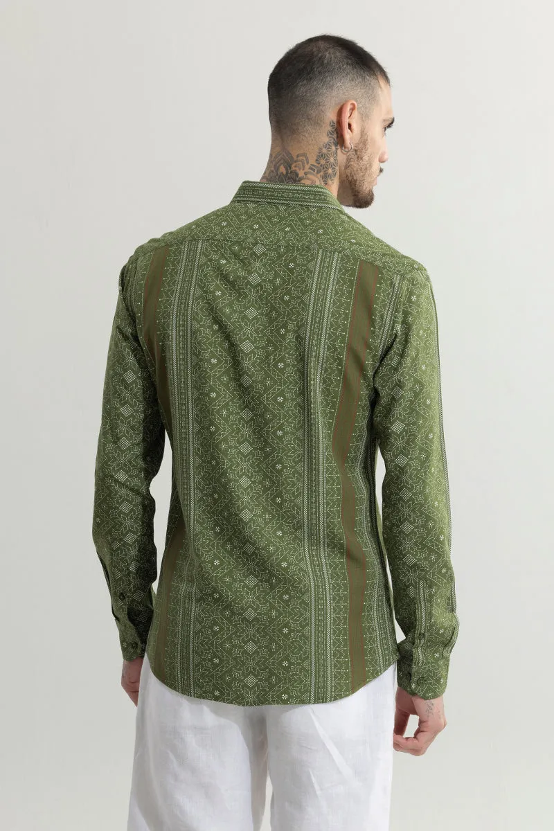 Tribal Artistry Olive Shirt