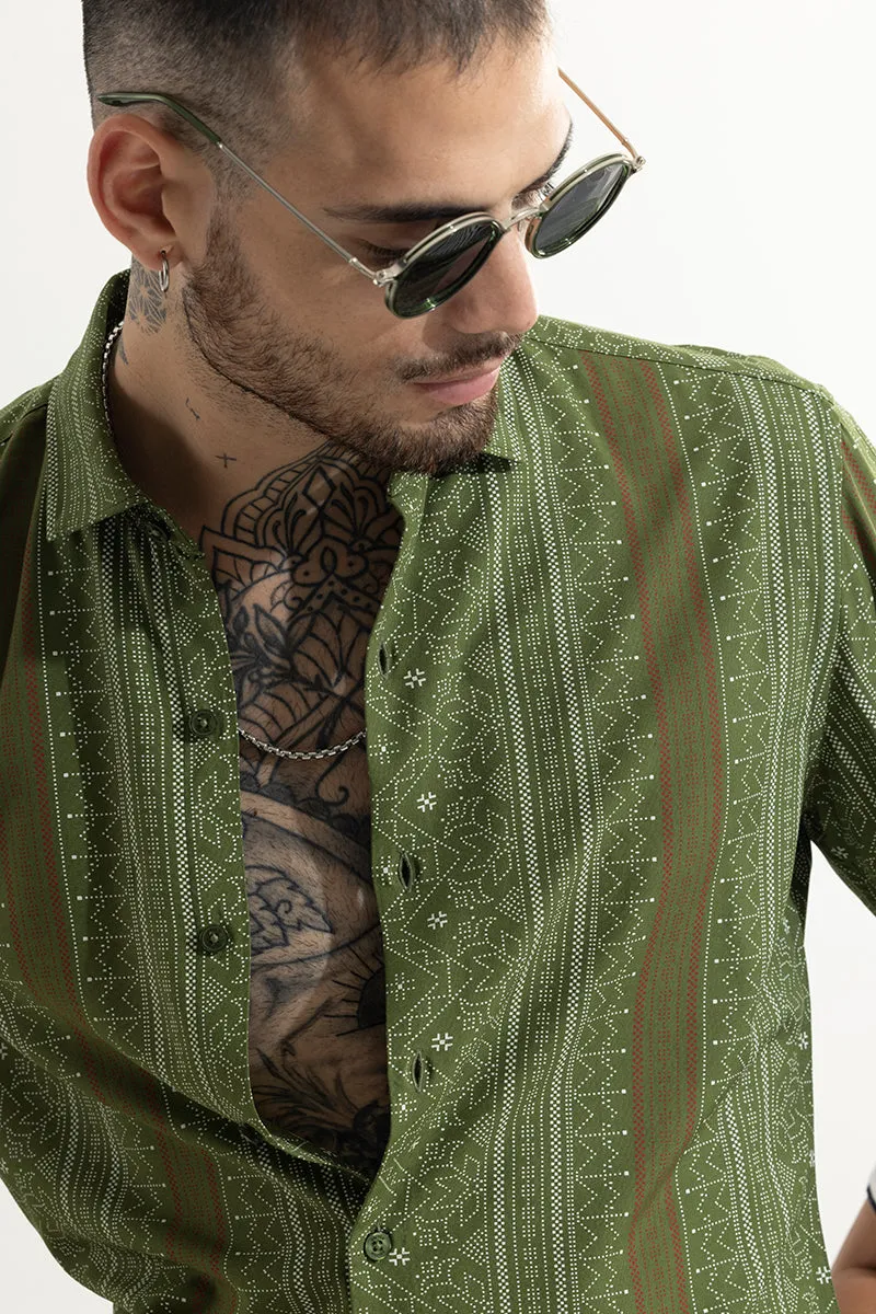 Tribal Artistry Olive Shirt