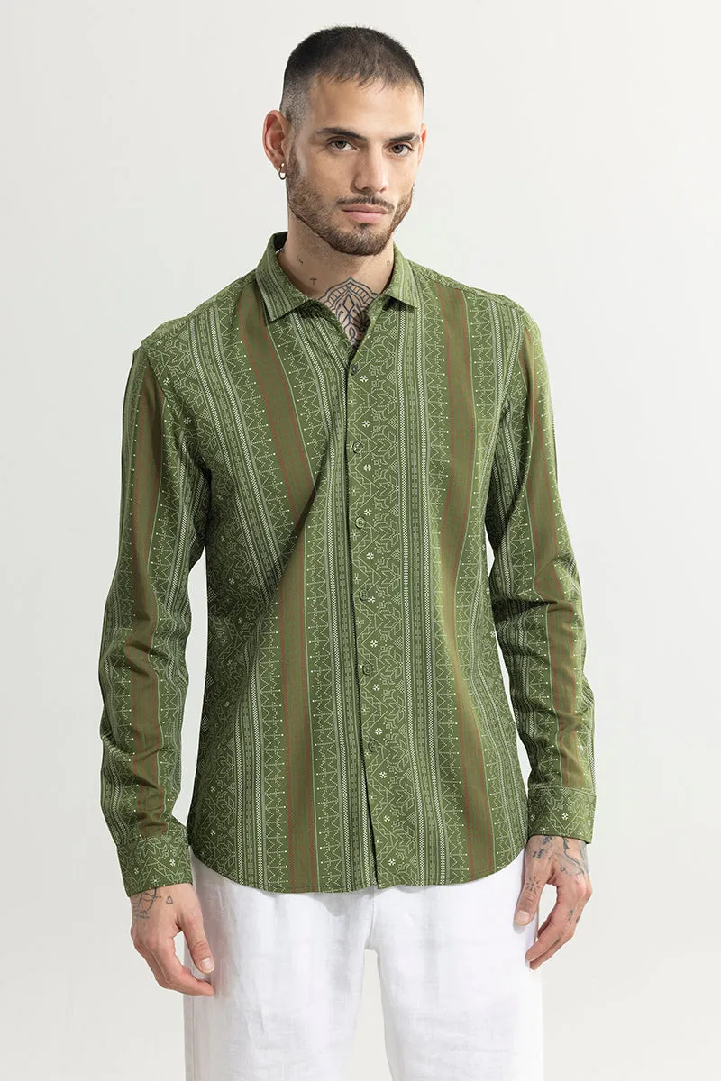 Tribal Artistry Olive Shirt