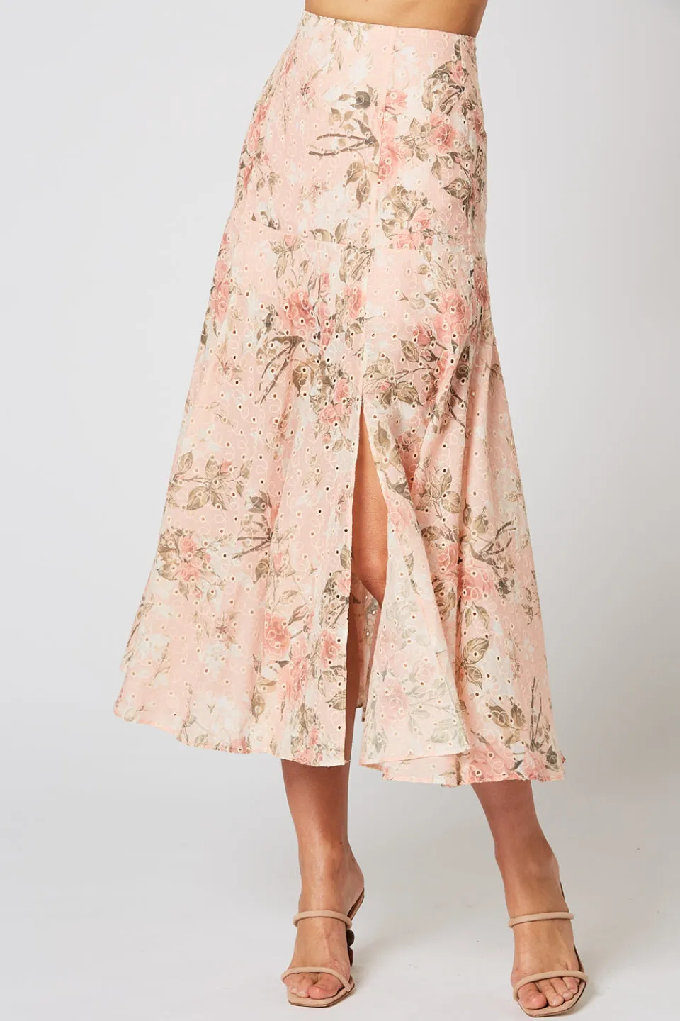 Trove Pink Floral Midi Skirt