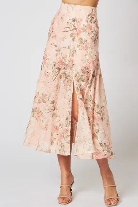 Trove Pink Floral Midi Skirt