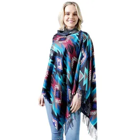 Western Doublesided Shawl Poncho