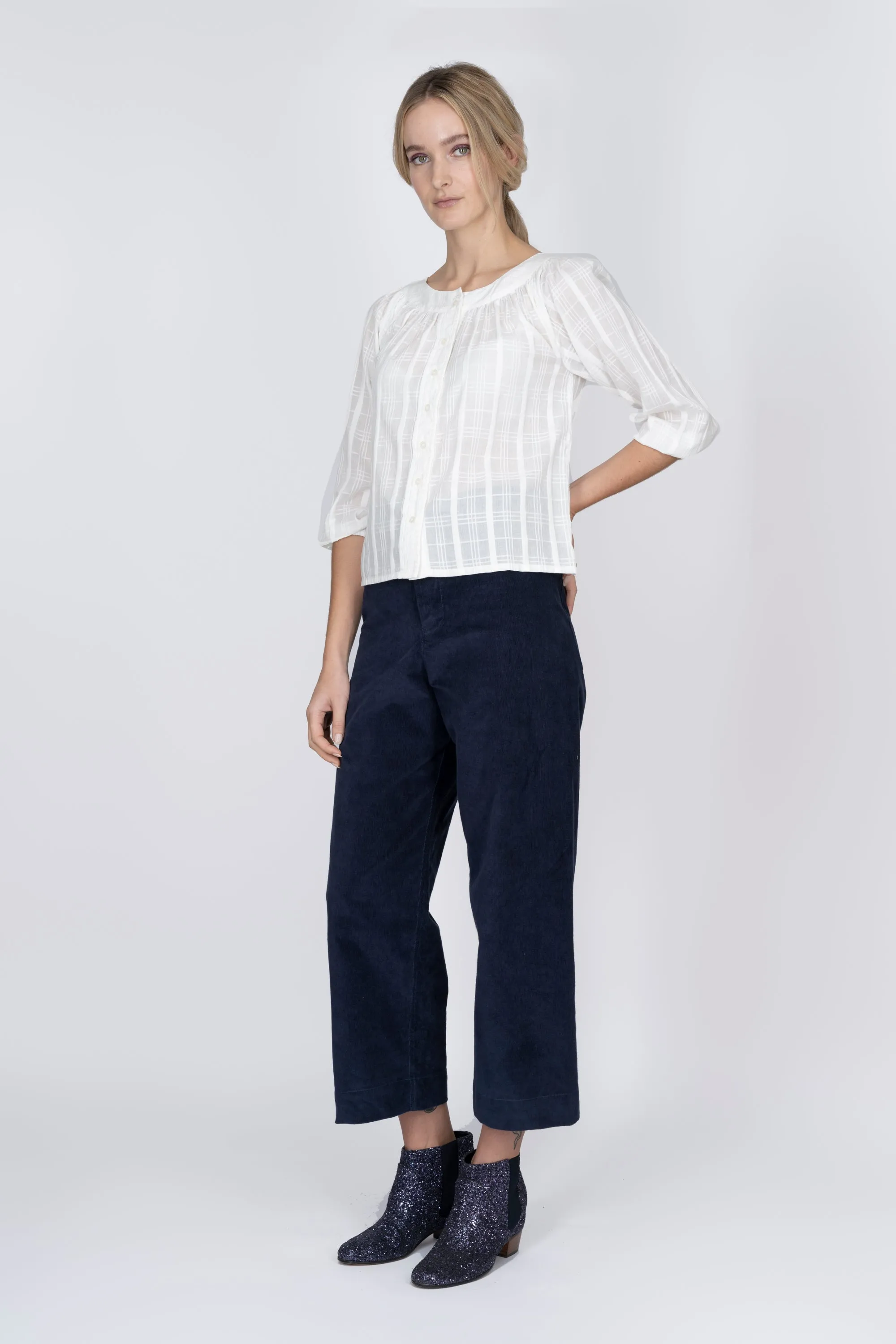 White EVE cotton-jacquard shirt