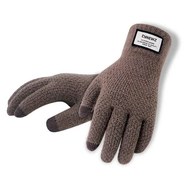 Winter Autumn Men Knitted Gloves Touch Screen High Quality Male Thicken Warm Wool Cashmere Solid Gloves Men Mitten Business